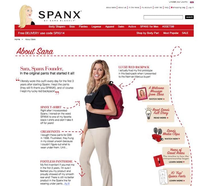 Spanx - About Sara Page