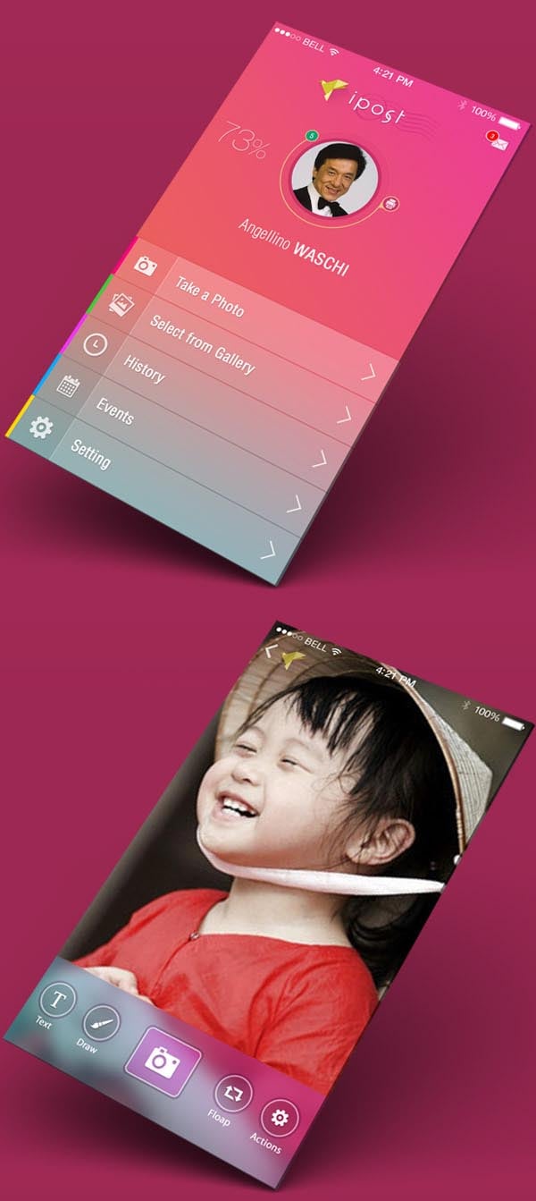 Postcard iPhone App by Yasser Achachi