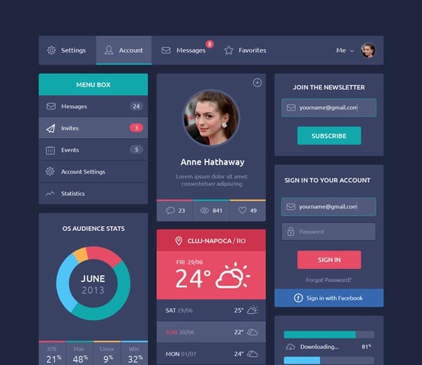 Flat Design UI Components