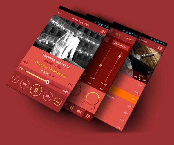 Flat Mobile App Music Player by Yasser Achachi