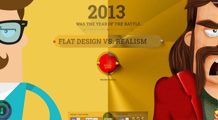 flat design vs realism website