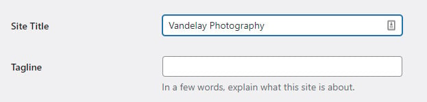 Site title and tagline
