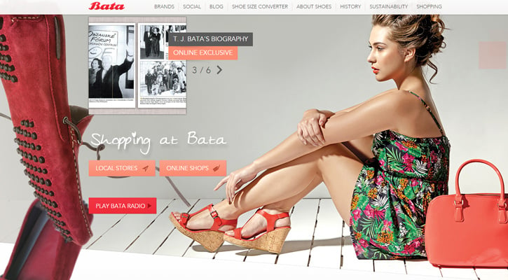 bata parallax motion website layout