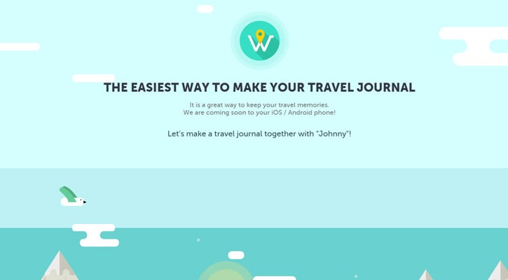 wander world website parallax layout