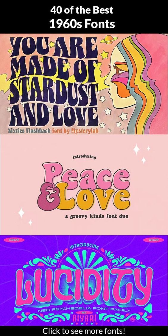 40 of the Best 1960s Fonts - Image for Pinterest