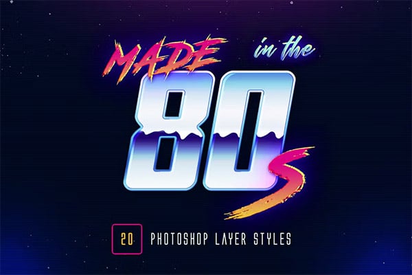 80s Retro Photoshop Layer Styles