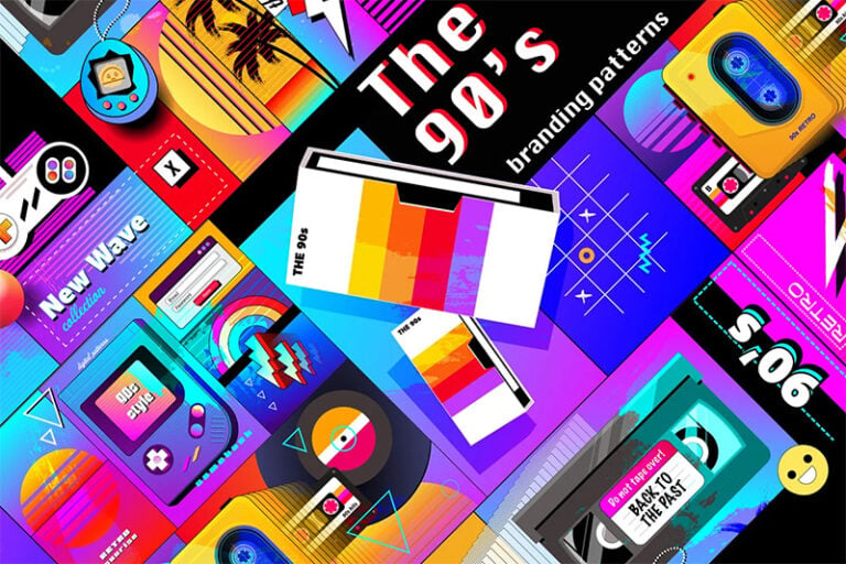 ’90s Patterns and Backgrounds for Authentic 1990s Designs