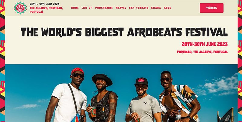 Event Websites - Afro Nation