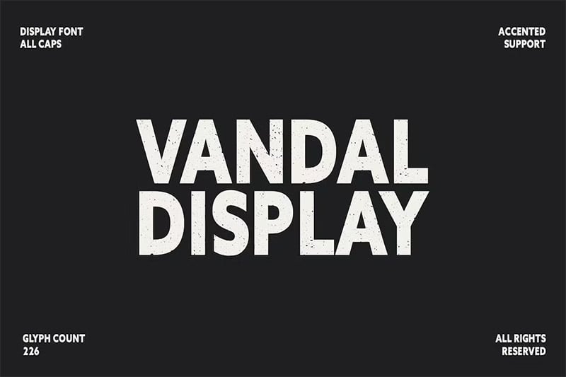 All-Caps Fonts - Vandal DIsplay