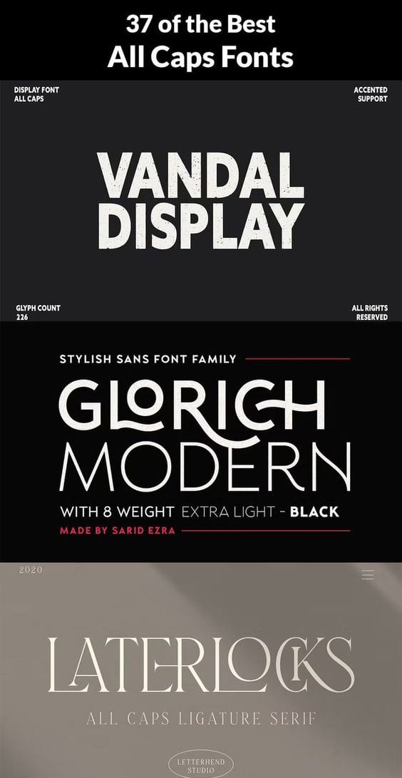 37 of the Best All Caps Fonts - Image for Pinterest