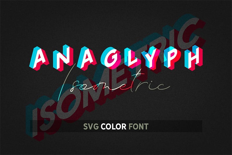 Anaglyph - 3D Color SVG Font