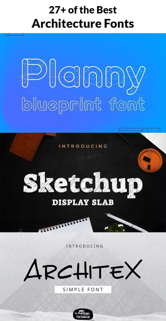 27+ of the Best Architecture Fonts - Image for Pinterest