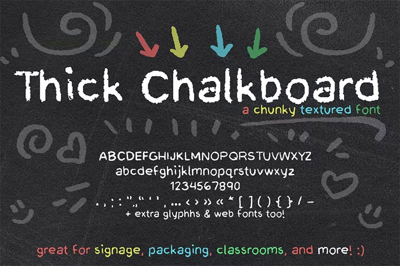 Best Chalk Fonts - Thick Chalkboard