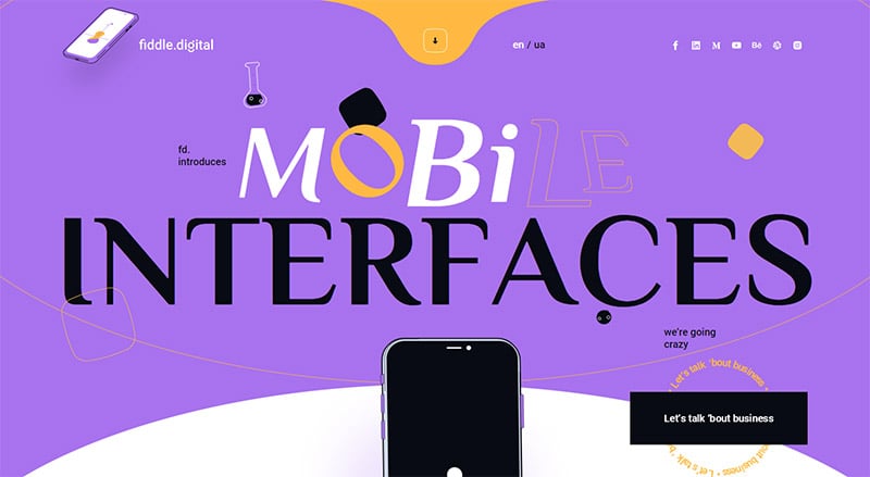 Best Purple Websites - Mobile Interfaces