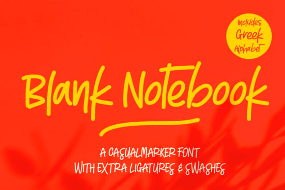 Blank Notebook Font