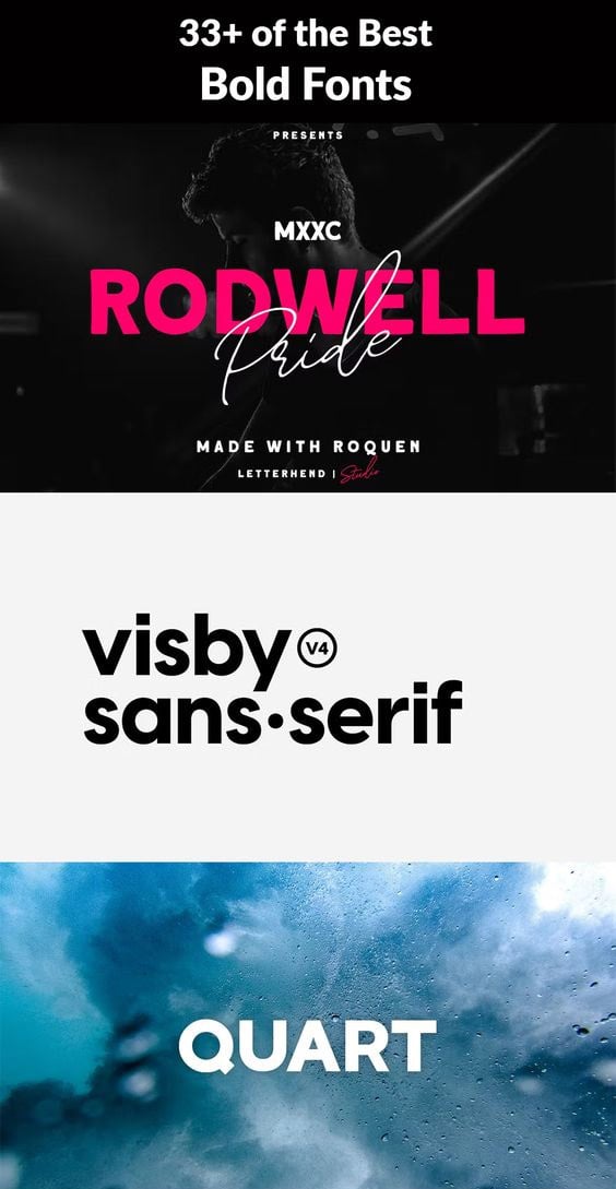 33+ of the Best Bold Fonts - Image for Pinterest