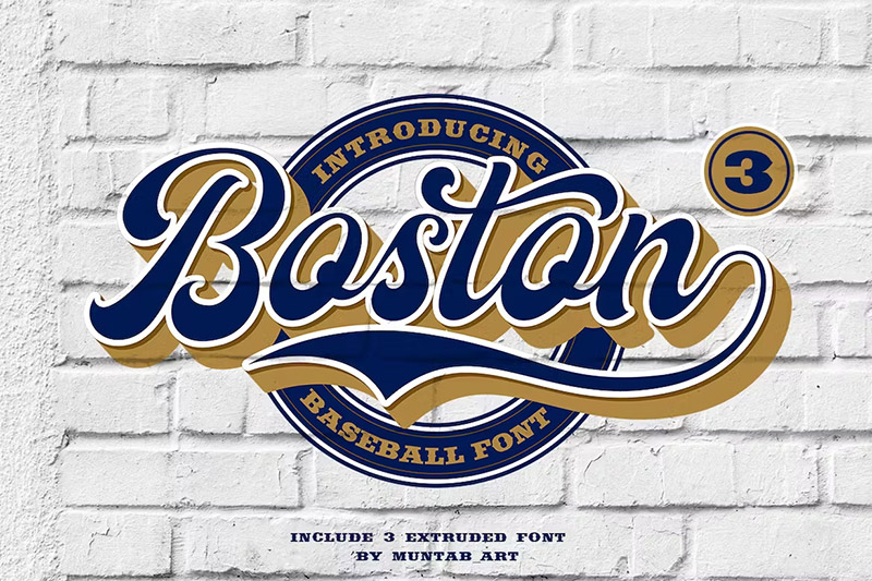 Boston - Baseball Script Font