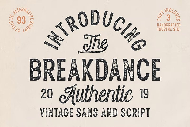 Breakdance - Vintage Font Duo