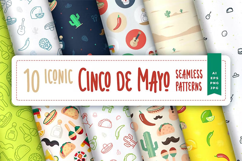 Cinco de Mayo Seamless Patterns