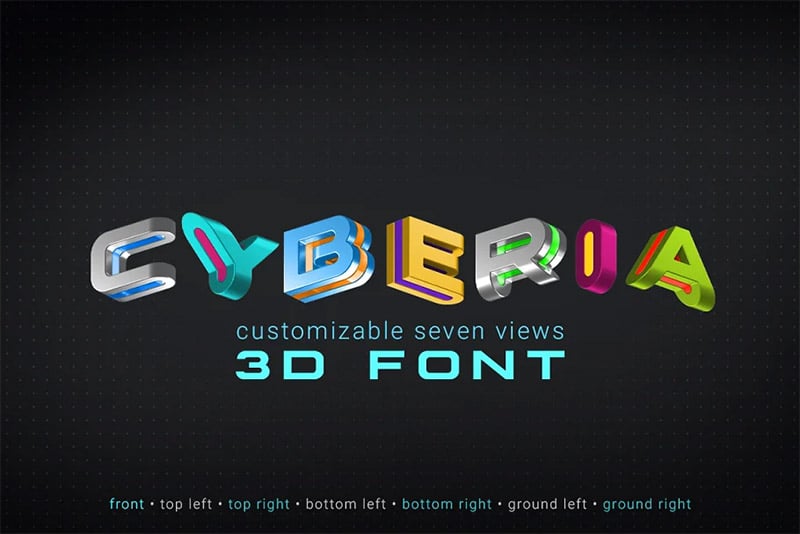 Cyberia - 3D Font