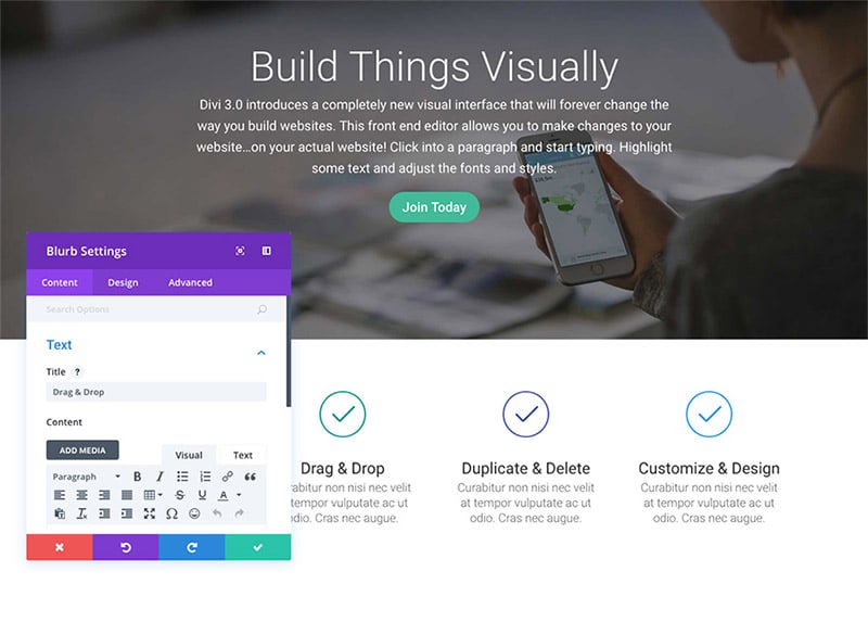 Divi Visual Builder