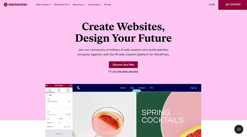 Pink Websites - Elementor