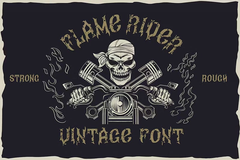 Flame Rider - Vintage Biker Font