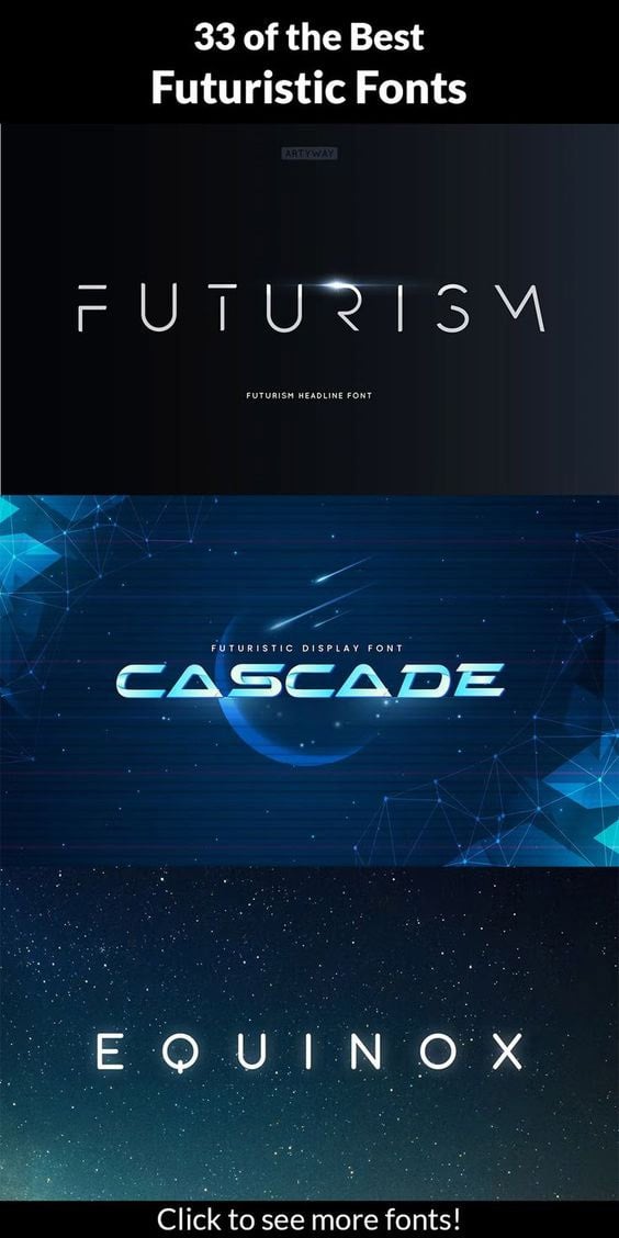 33 of the Best Futuristic Fonts - Image for Pinterest