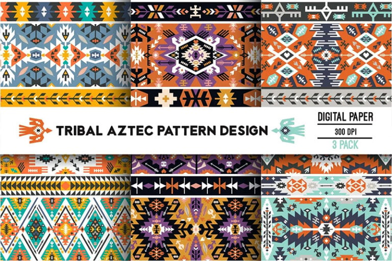 Aztec Patterns and Seamless Backgrounds