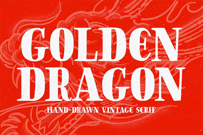 Golden Dragon - Thick Serif Font