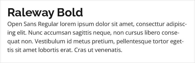 Raleway Bold and Open Sans 