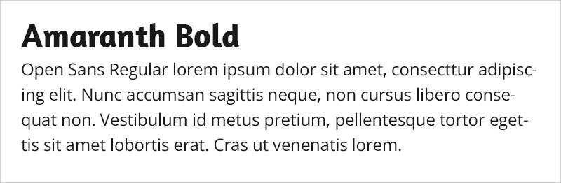 Amaranth Bold and Open Sans