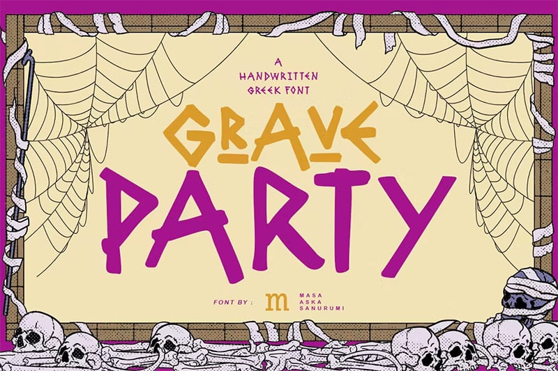 Grave Party - Handwritten Greek Font