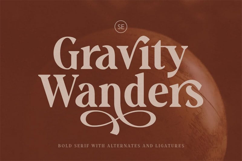 Gravity Wanders - Stylish Bold Serif