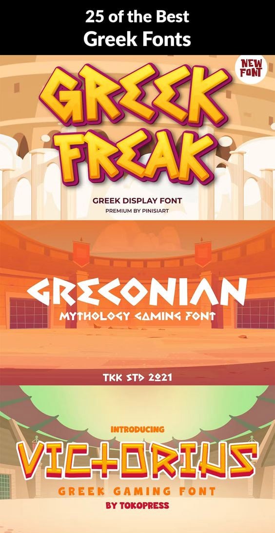 25 of the Best Greek Fonts - Image for Pinterest