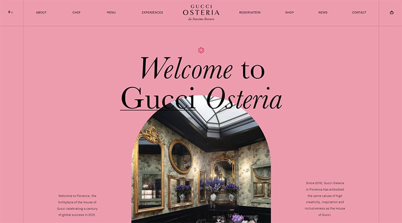 Pink Websites - Gucci Osteria