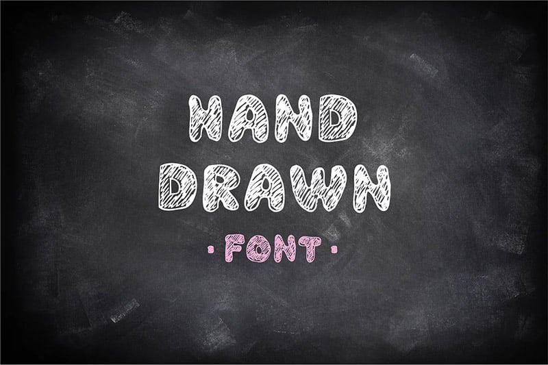 Hand-Drawn Chalked Font