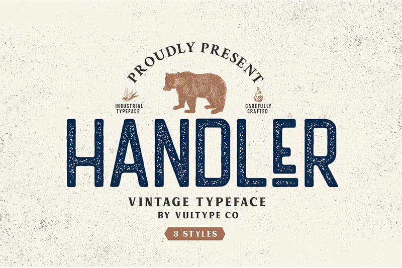 Handler - Rustic Stamp Font