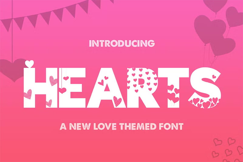 Hearts Silhouette Font