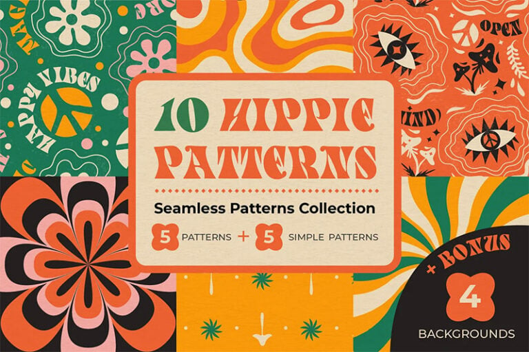 ’60s Patterns and Backgrounds for Authentic Retro Designs