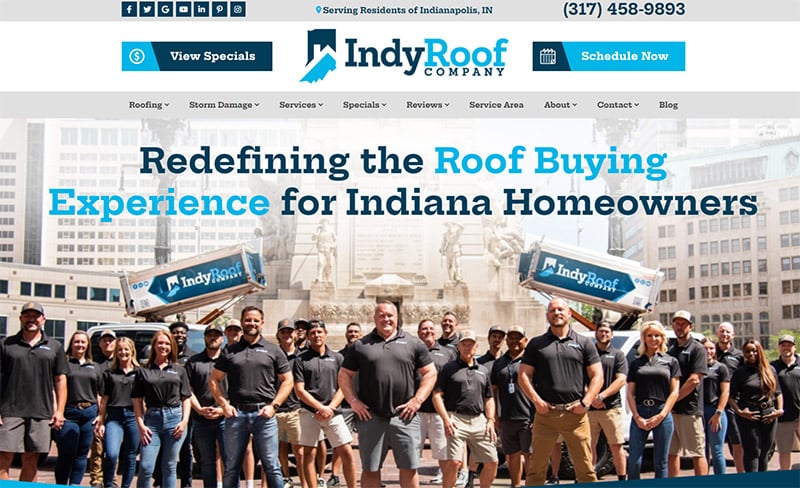 Indy Roof Company Website