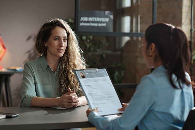 A Woman Being Interviewed for a Job