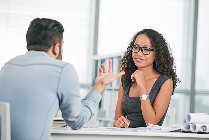 Man and Woman in a Job Interview