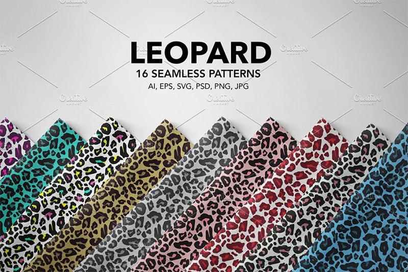 Leopard Skin Seamless Pattern Set