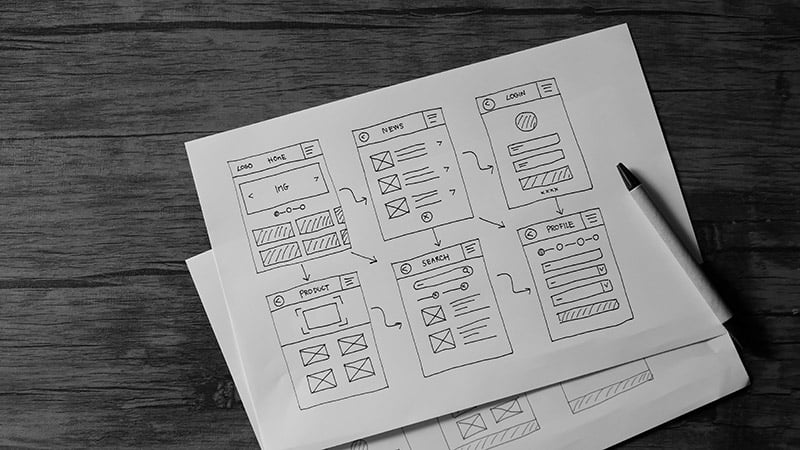 Low fidelity wireframe