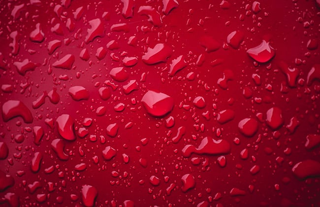 Condensation on red surface