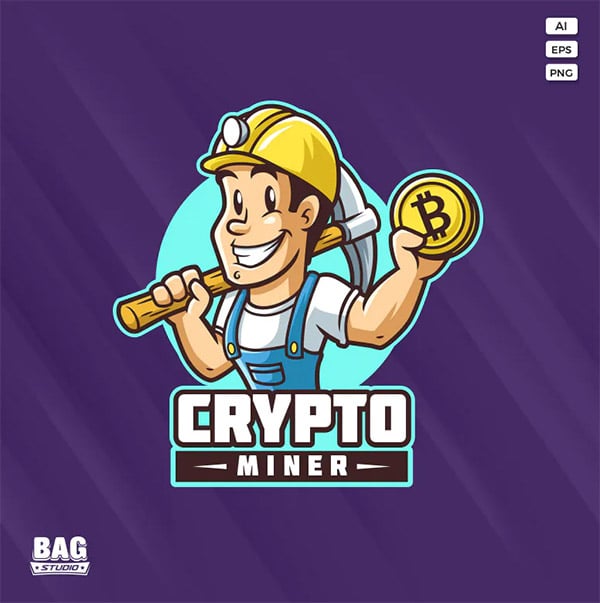 Crypto Miner mascot logo