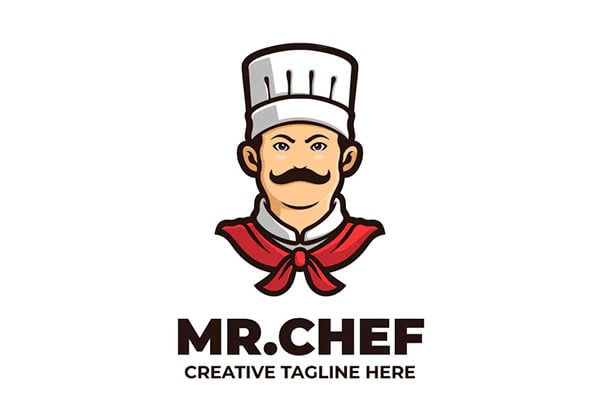 Mr. Chef mascot logo