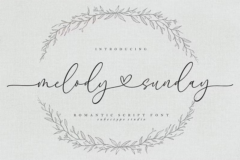 Melody Sunday - Heart Connected Font