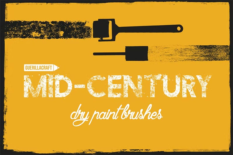 Mid-Century Dry Paint Brushes